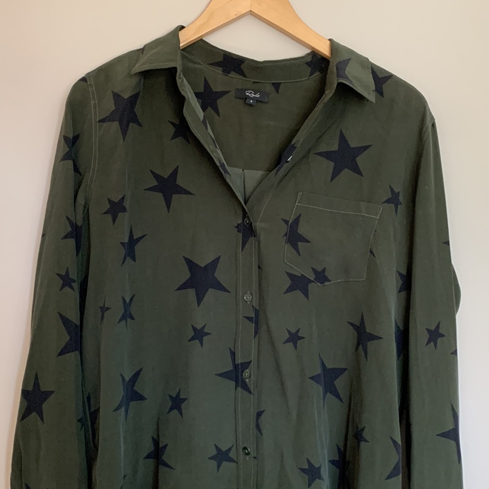 Rails 100% Silk Star Blouse XS - Picture 2 of 6